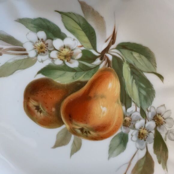 Vintage Hackefors Sweden Porslin Square Scalloped Fruit Design Plate - Picture 3 of 17